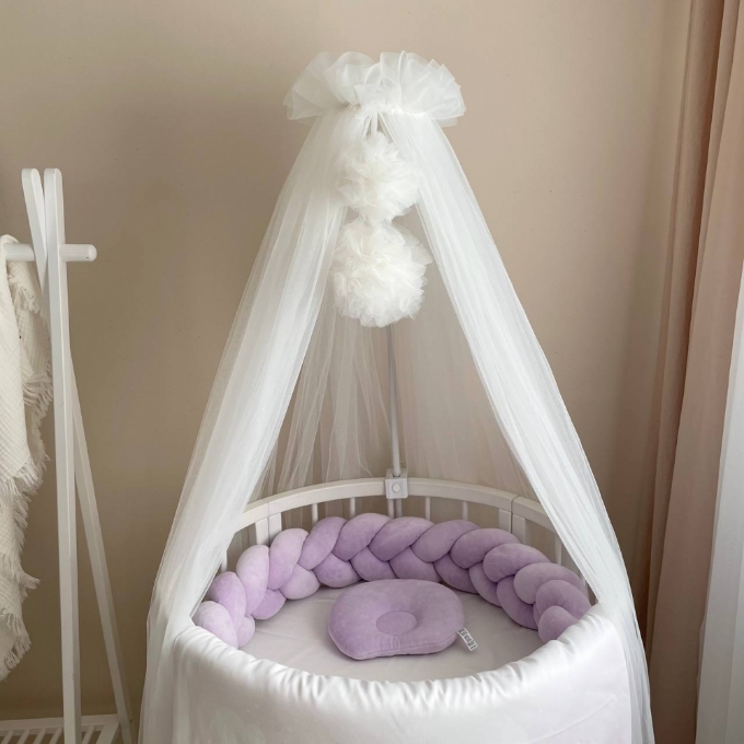 Set lenjerie pentru Patut Bebe din 6 piese Iepuras mov (17)